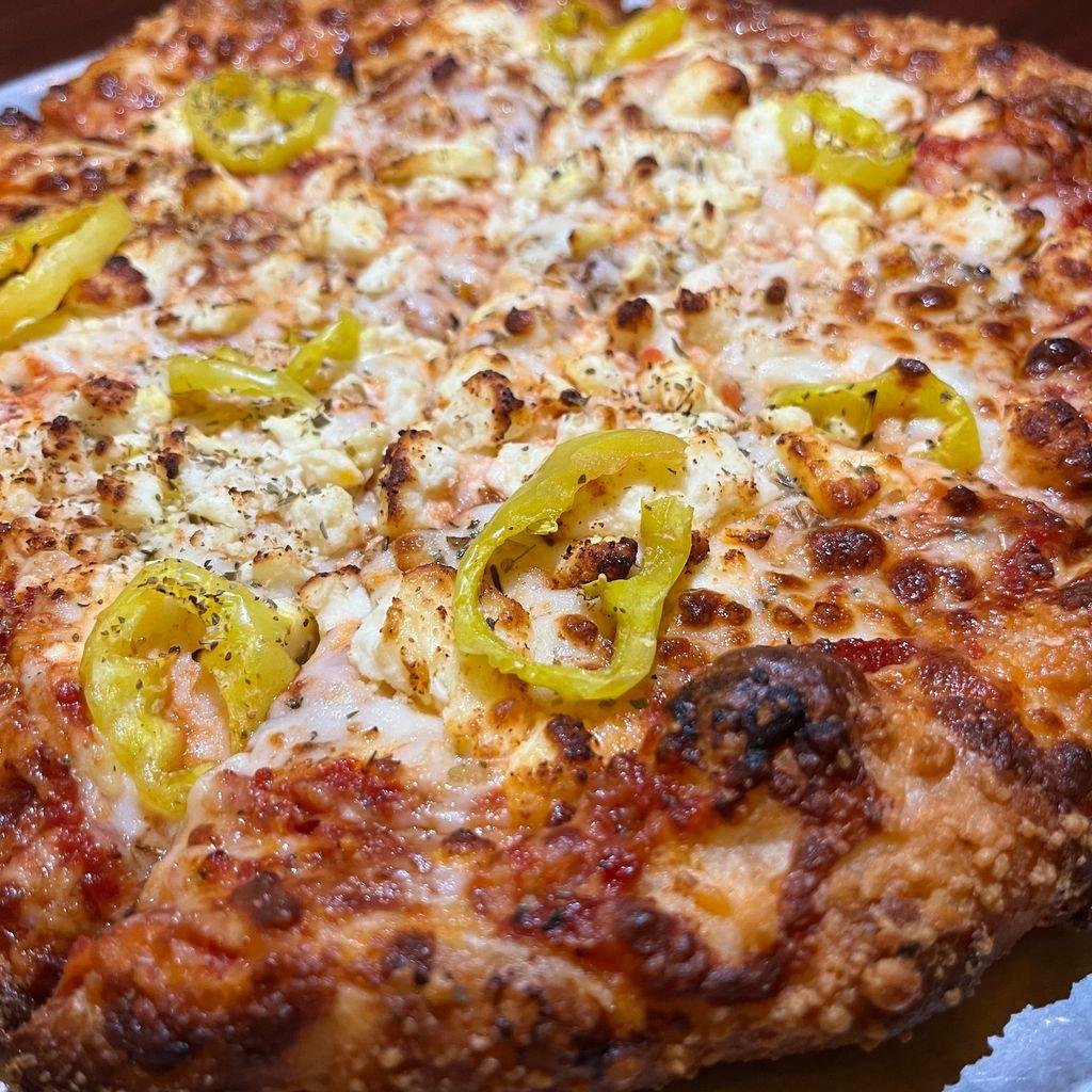 Pizza with banana peppers