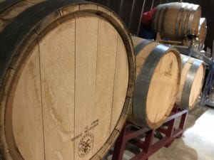 American oak wine aging barrels